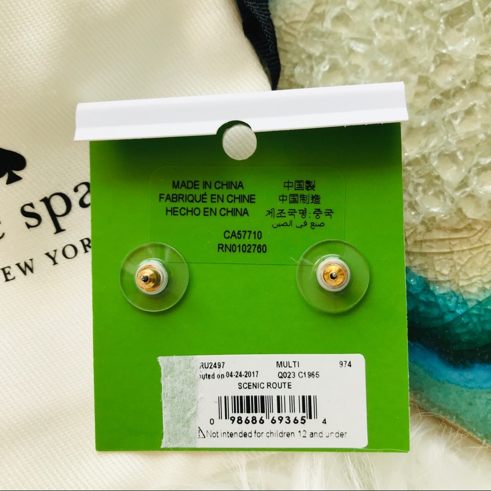 NEW KATE SPADE 🌵 CACTUS RHINESTONE EARRINGS - Picture 5 of 5